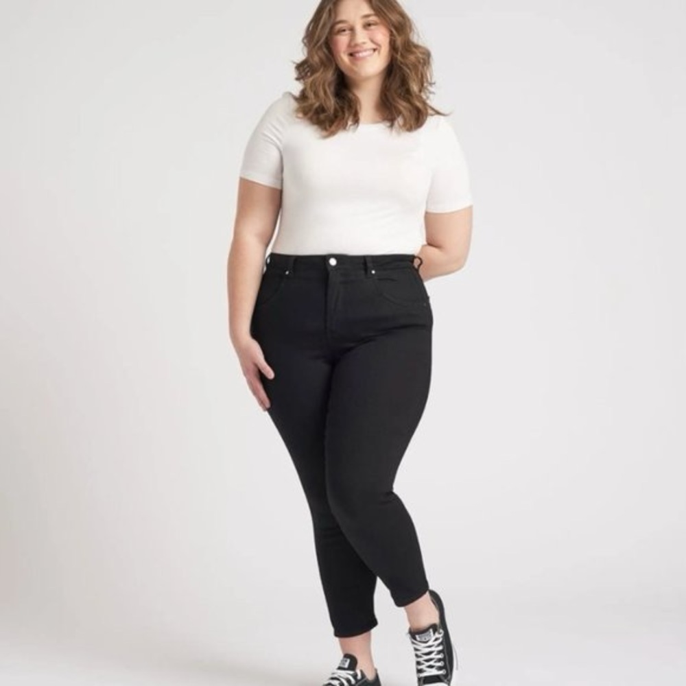 Universal Standard Plus Sz Jeans High Rise Seine Skinny Black 38/40/4XL Long NWT